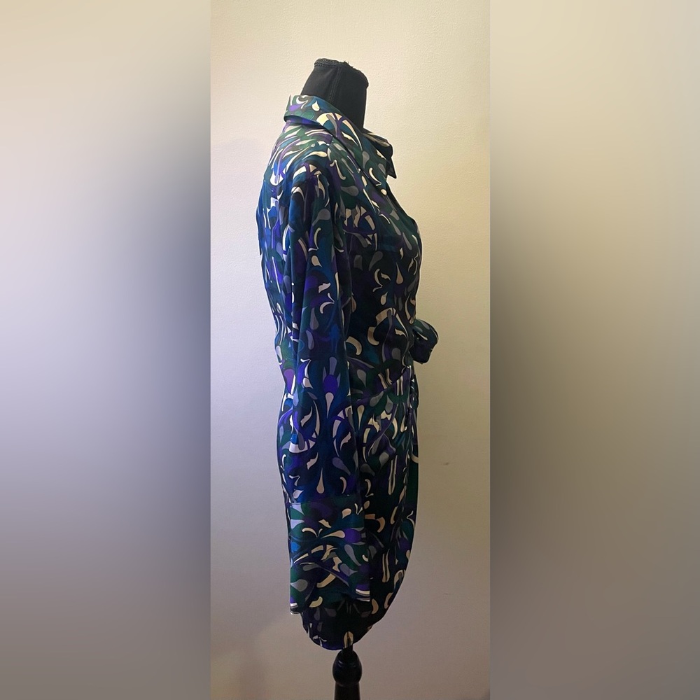 Mango- Multicolor Patterned Rap Dress Size 8 - image 4